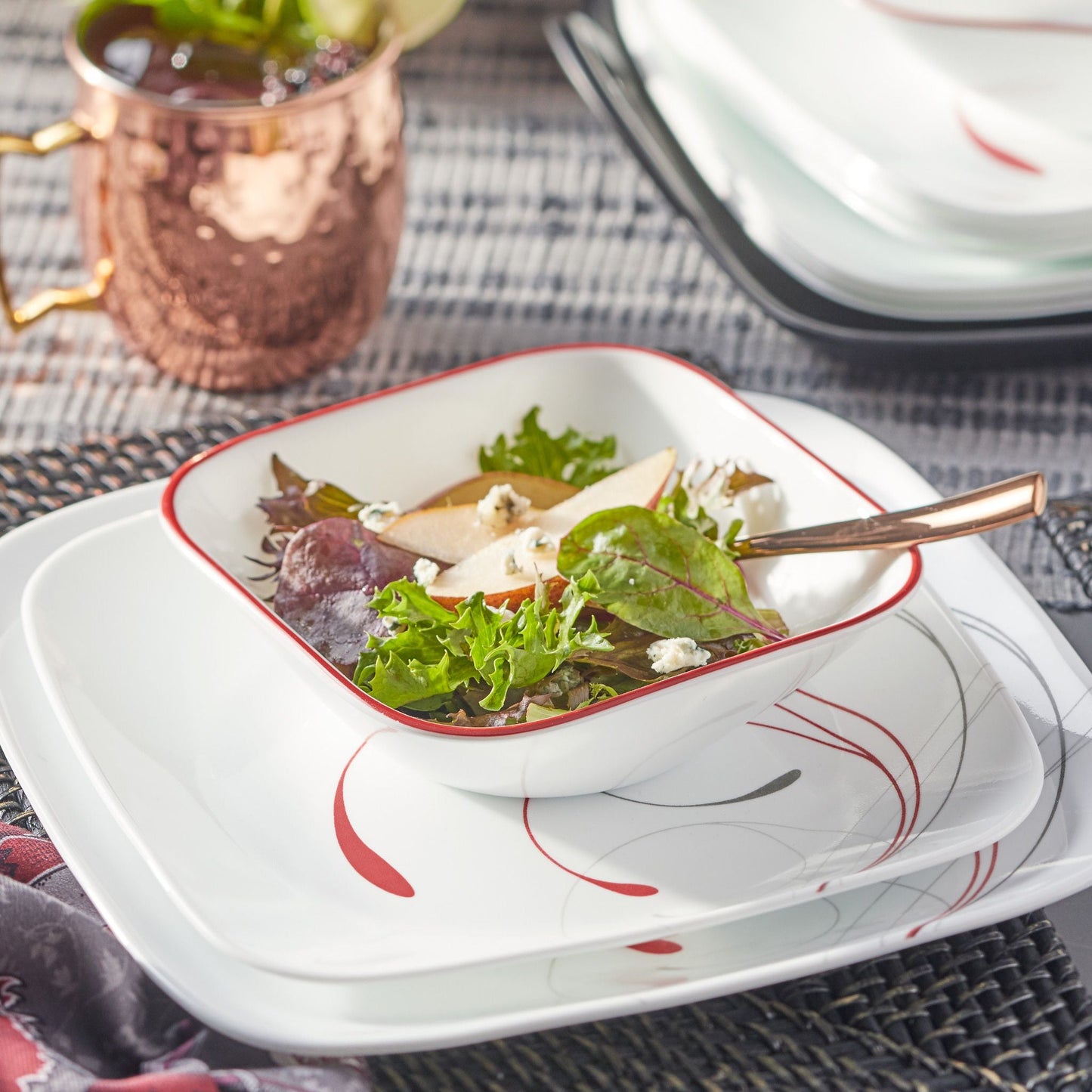 Corelle® Square Splendor 18-piece Dinnerware Set, Service for 6