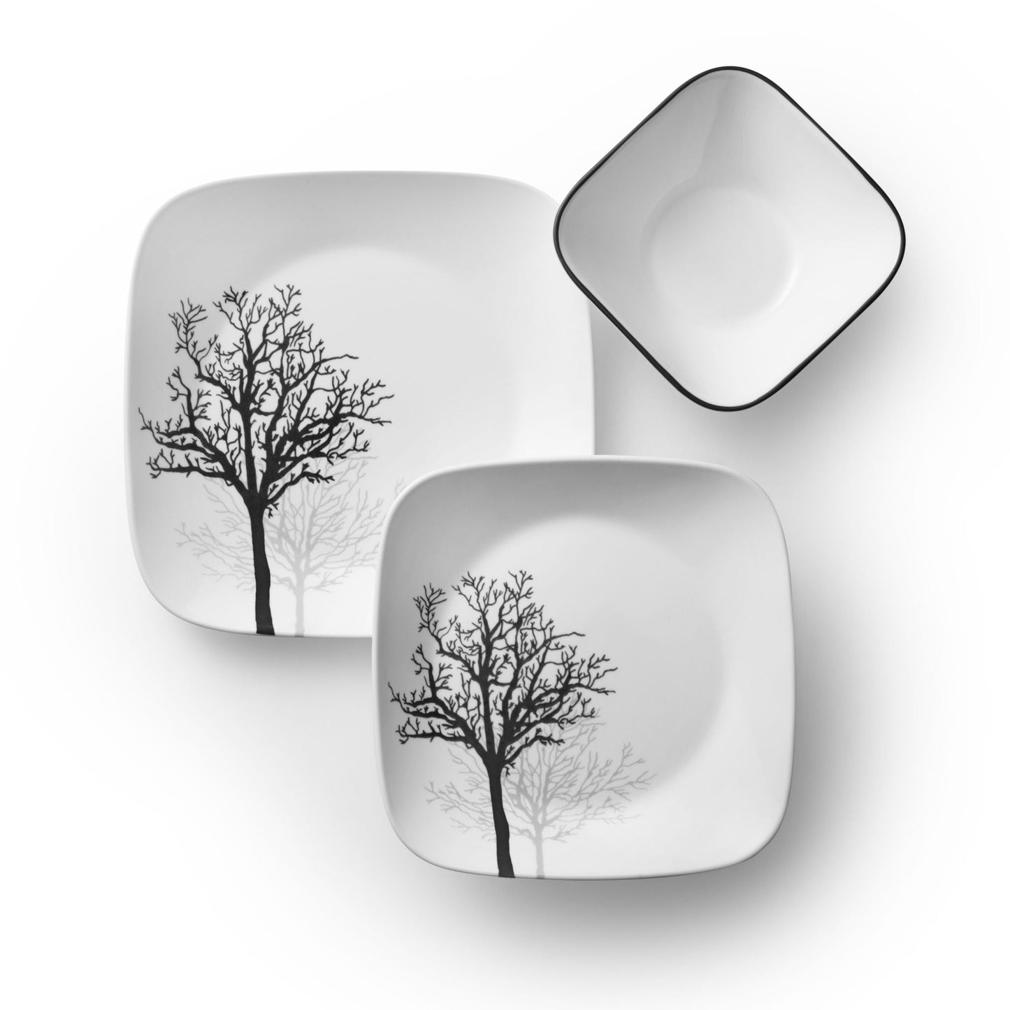 Corelle® Square Timber Shadows 12-piece Dinnerware Set, Service for 4