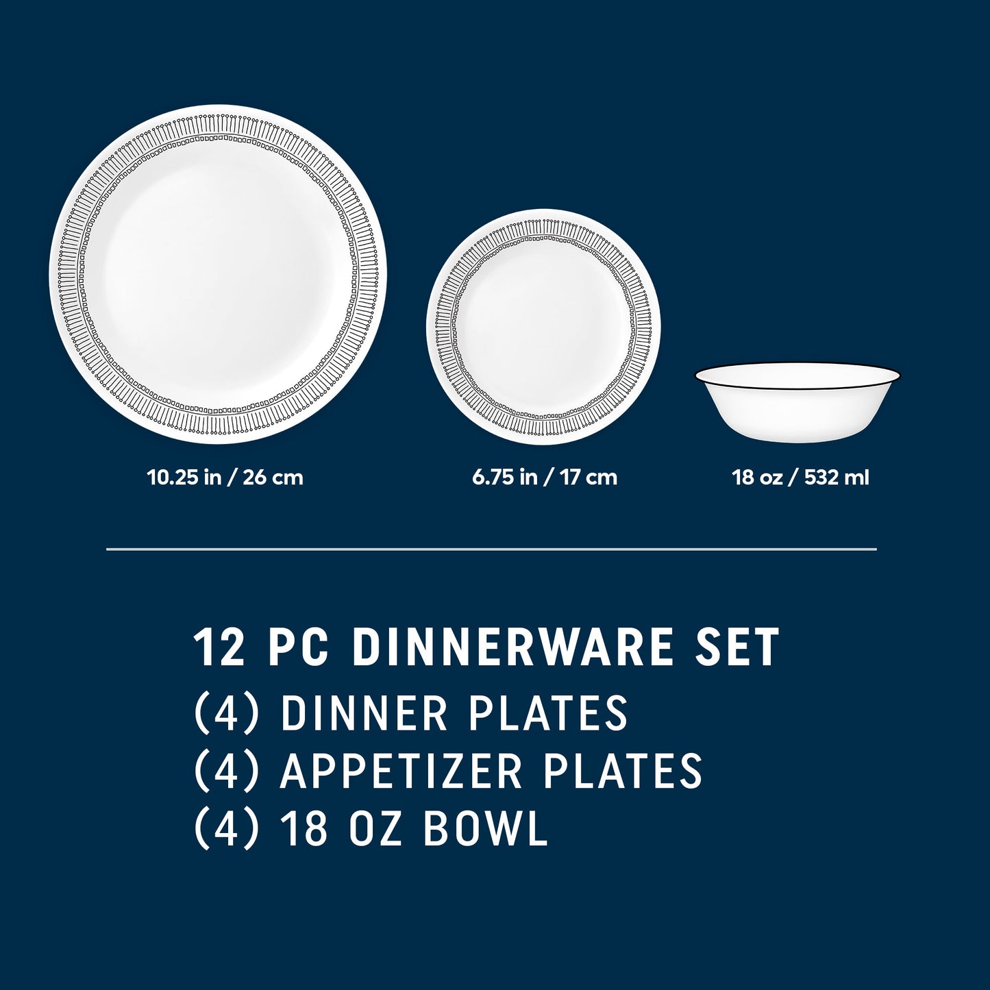 Corelle® Nakia 12-Piece Dinnerware Set, Service for 4