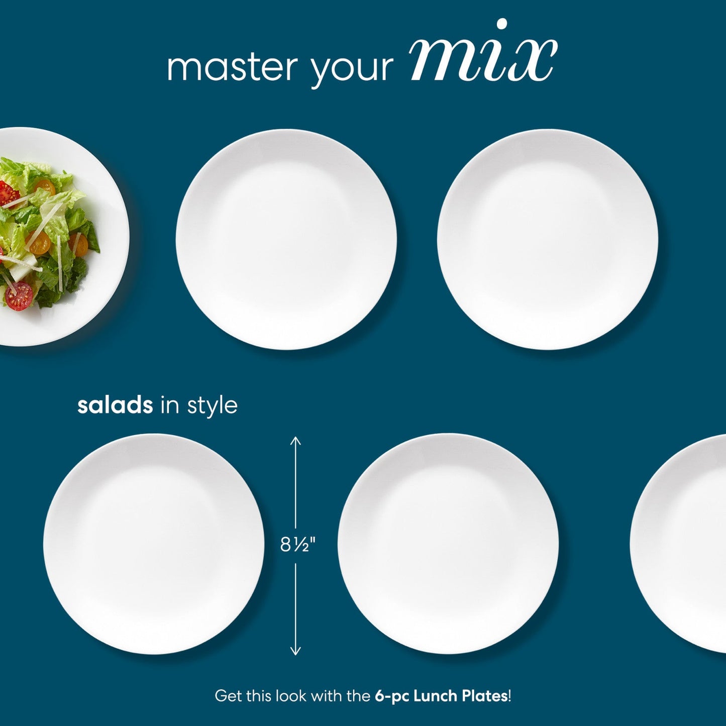 Corelle® Winter Frost White 8.5 Salad Plates, 6-pack