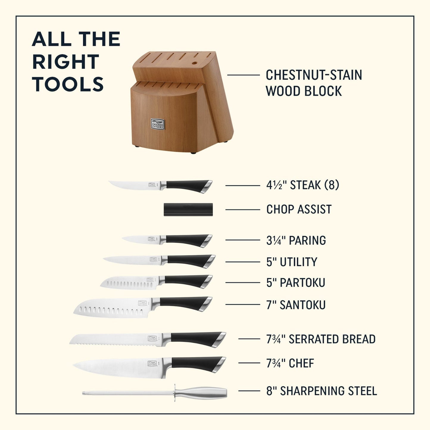 Chicago Cutlery® Fusion 17-piece Block Set
