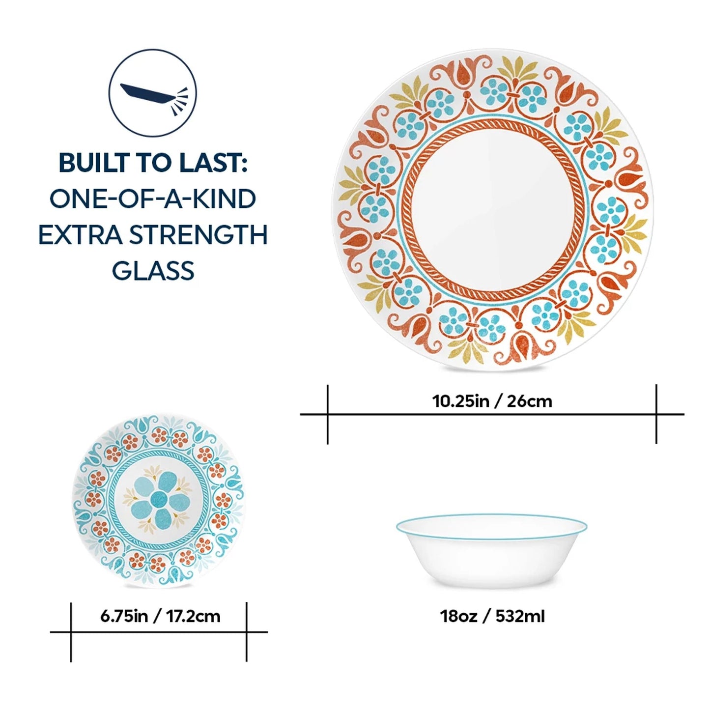Corelle® Global Collection Terracotta Dreams 18-piece Dinnerware Set, Service for 6