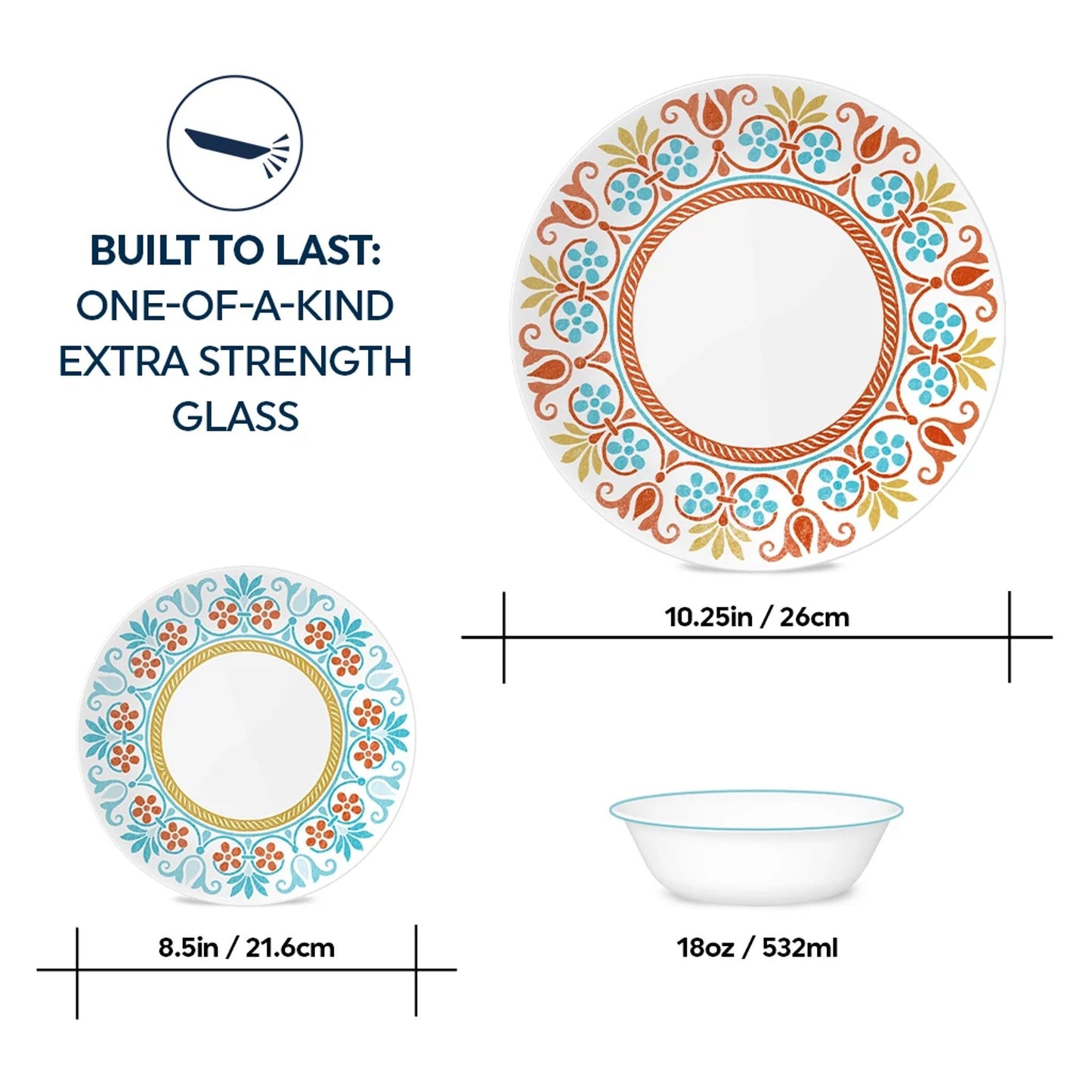 Corelle® Global Collection Terracotta Dreams 12-piece Dinnerware Set, Service for 4