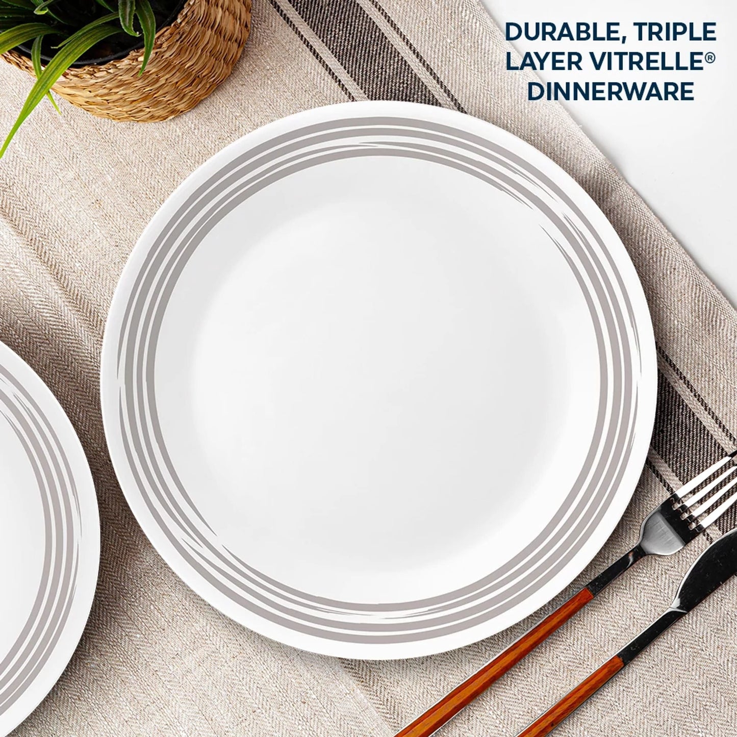 Corelle® Brushed Silver 16-piece Dinnerware Set, Service for 4