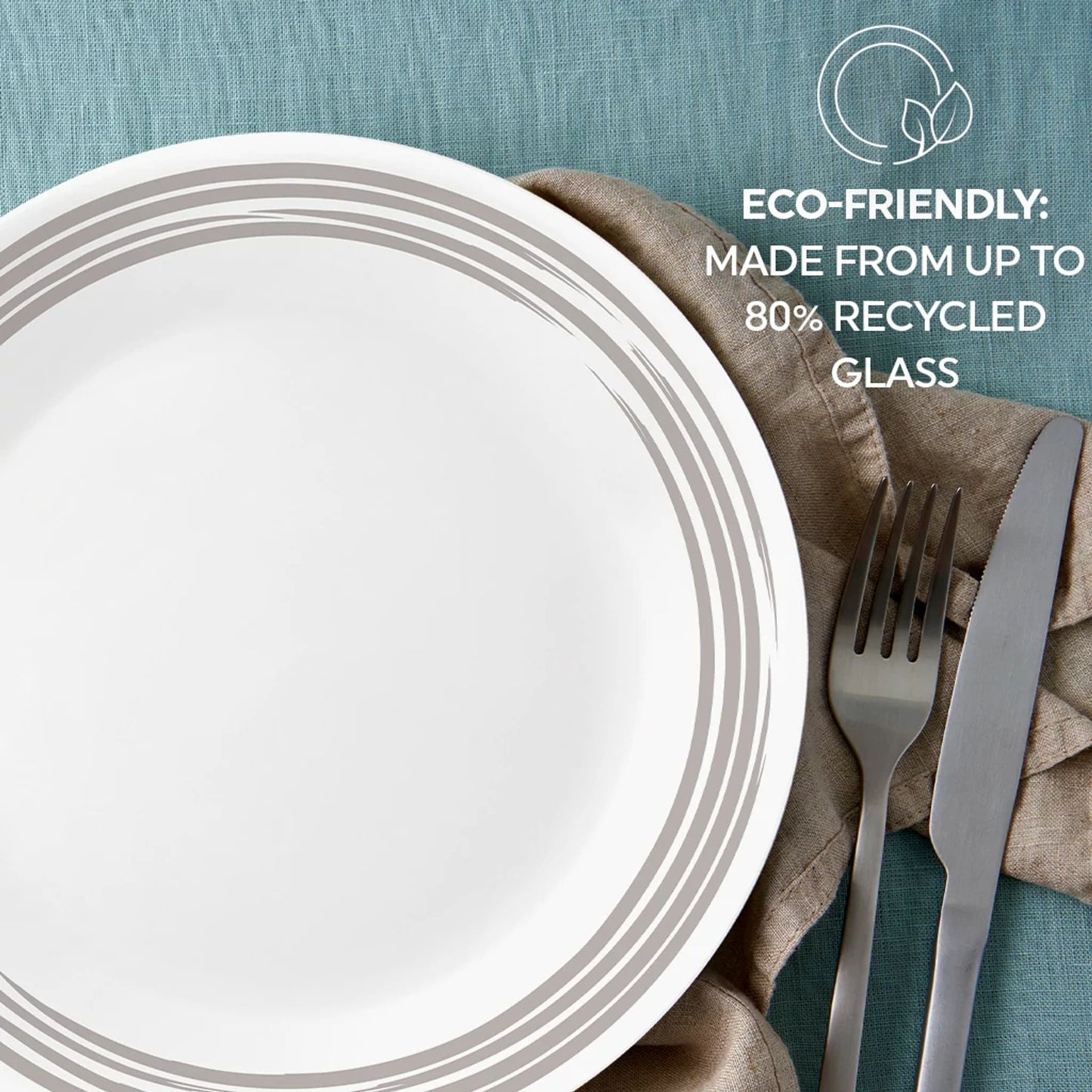 Corelle® Brushed Silver 16-piece Dinnerware Set, Service for 4