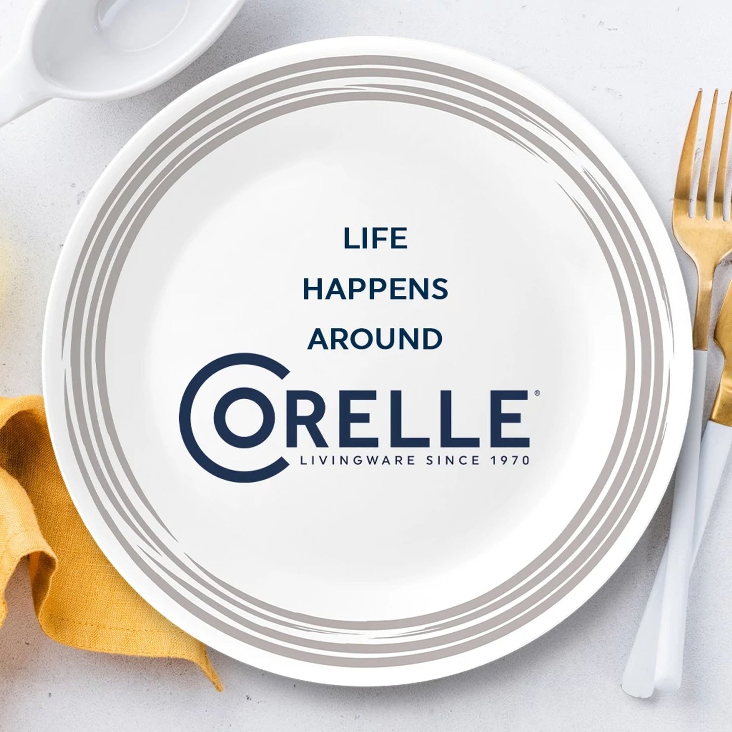 Corelle® Brushed Silver 16-piece Dinnerware Set, Service for 4