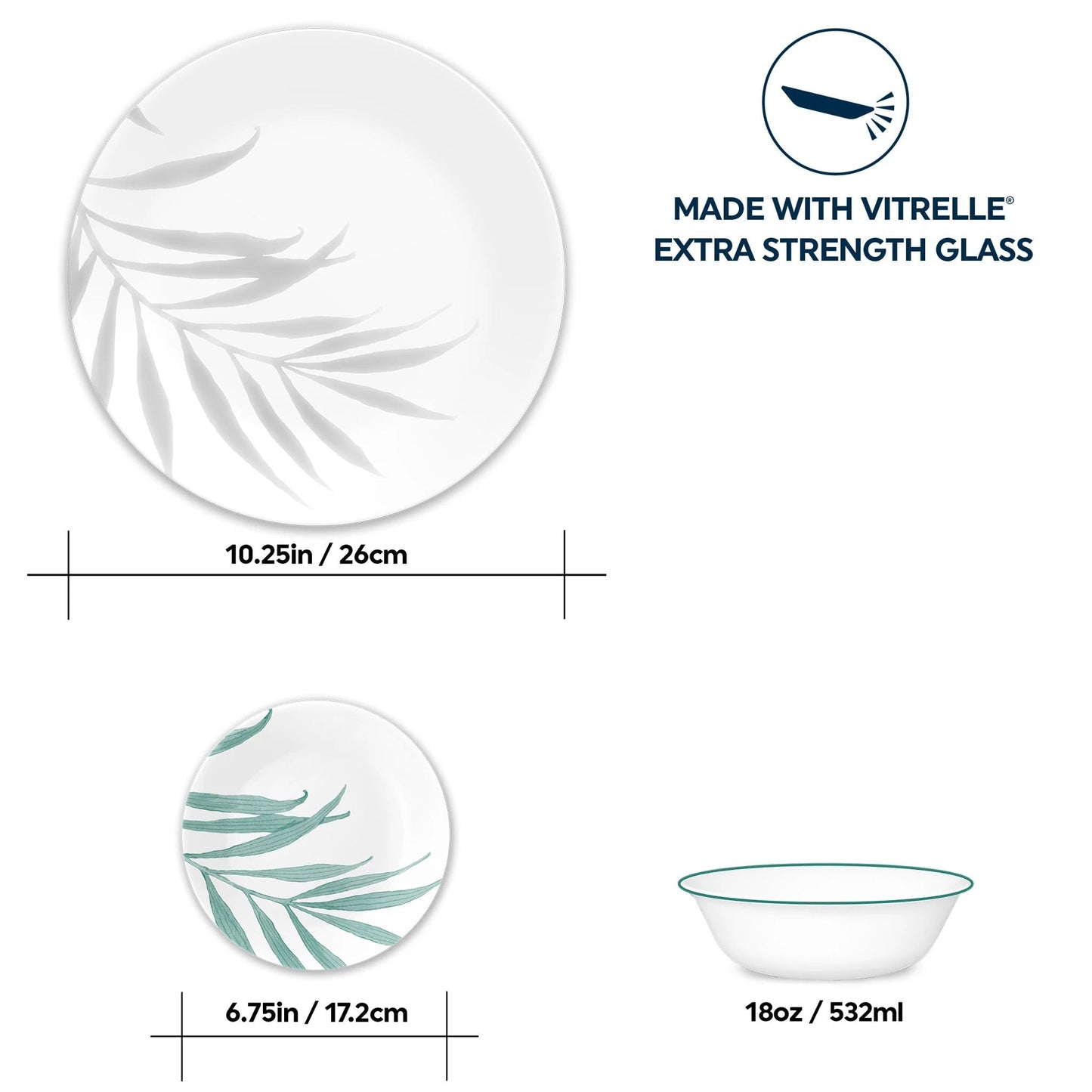 Corelle® Solar Print 18-piece Dinnerware Set, Service for 6, EXCLUSIVE