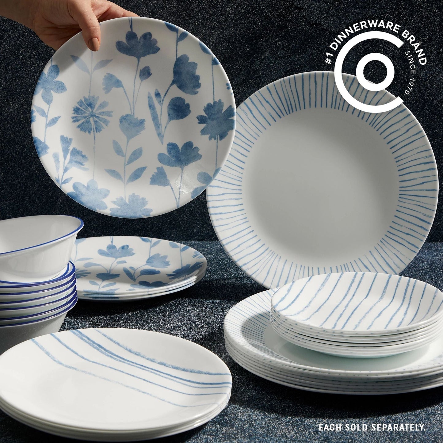 Corelle® Botanical Stripes 8.5 Salad Plates, 6 Pack