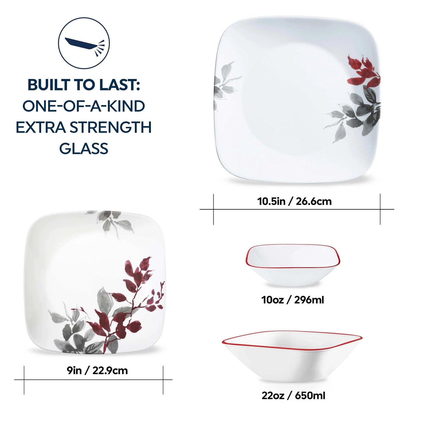 Corelle® Kyoto Leaves 16-piece Dinnerware Set, Service for 4