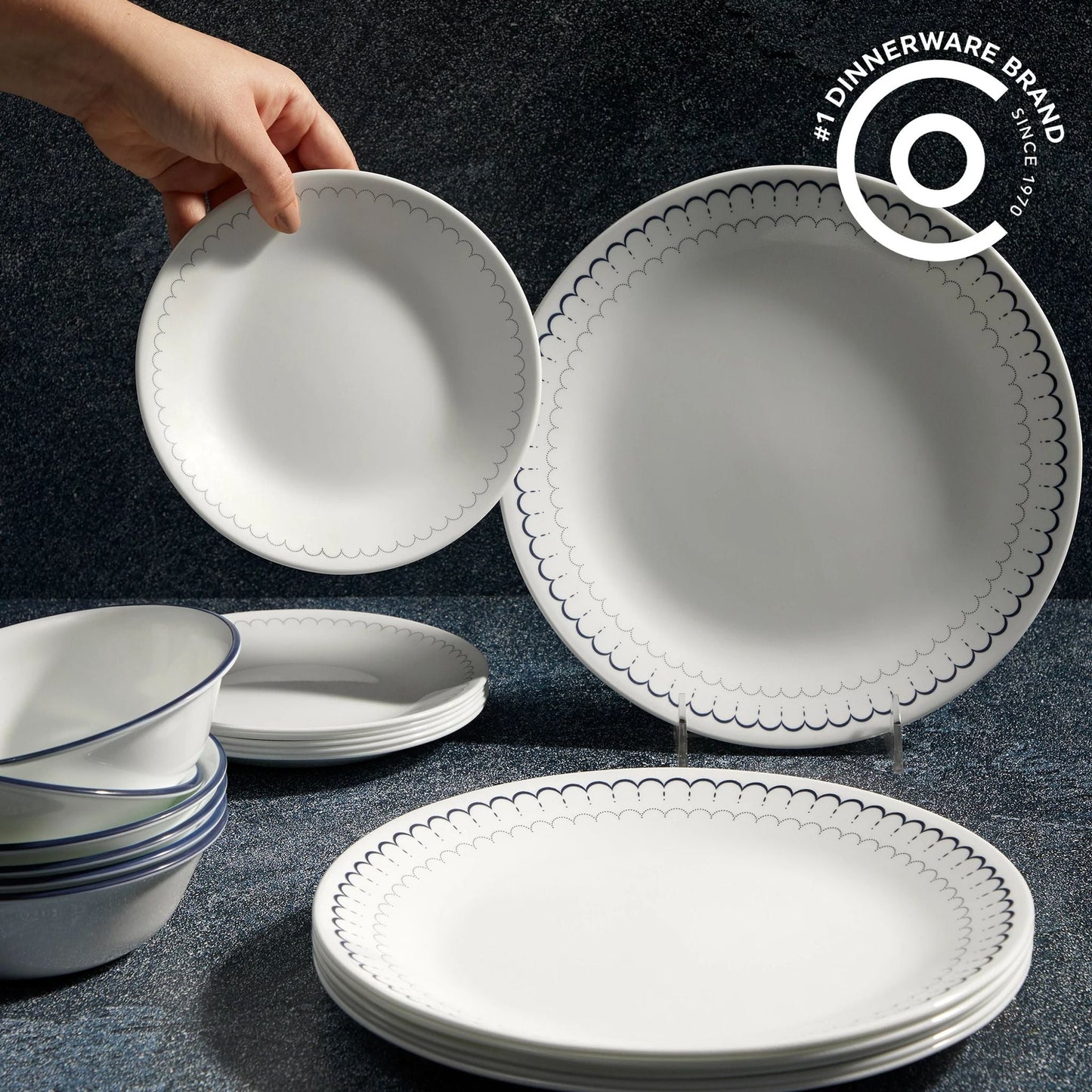 Corelle® Caspian Lace 18-piece Dinnerware Set, Service for 6