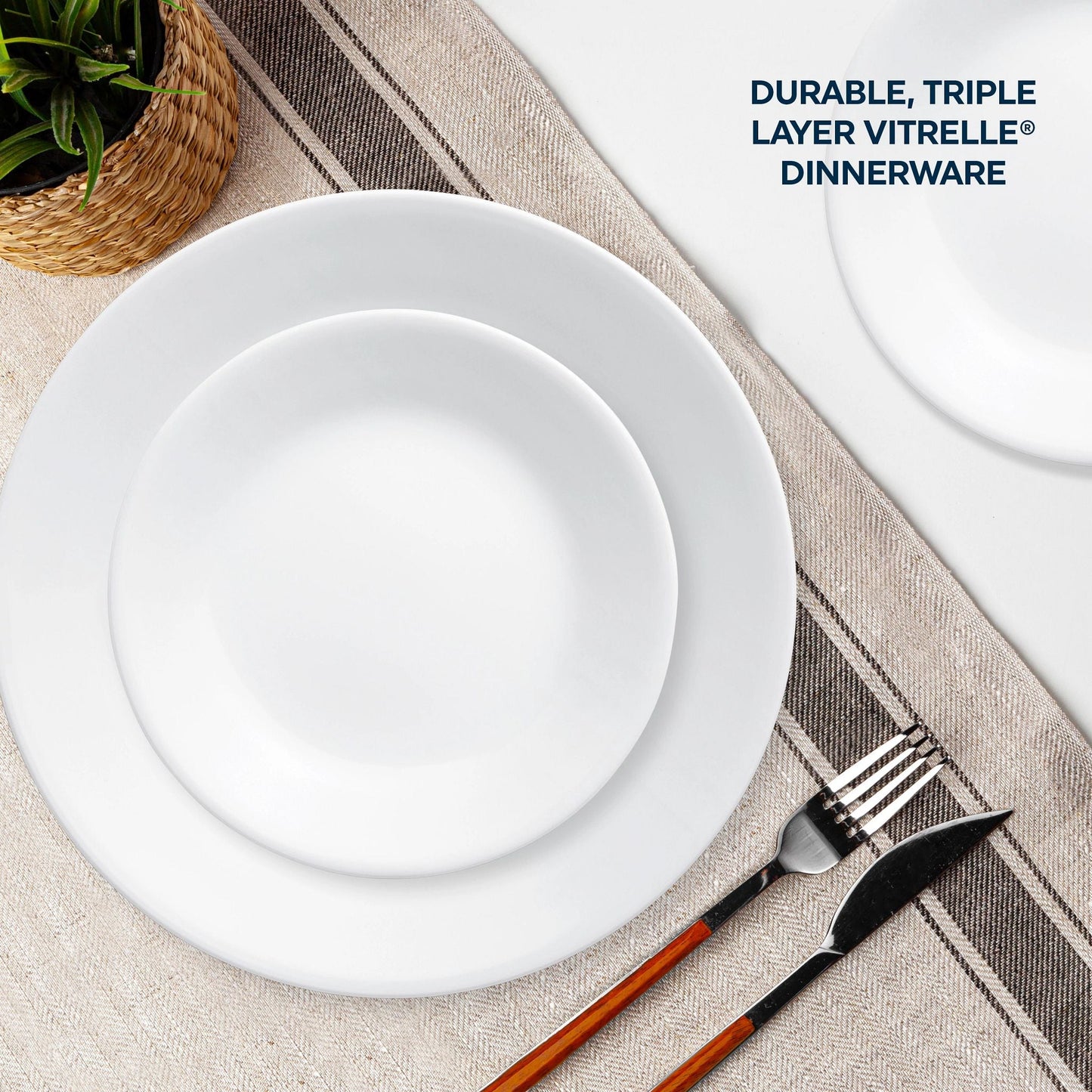 Corelle® Winter Frost White 16-piece Mugless Dinnerware Set, Service for 4
