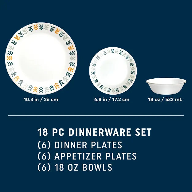 Corelle® Anders 18-piece Dinnerware Set, Service for 6