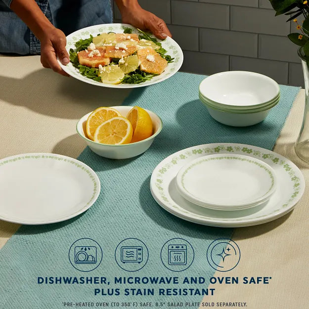 Corelle® Spring Blossom Green 18-piece Dinnerware Set, Service for 6