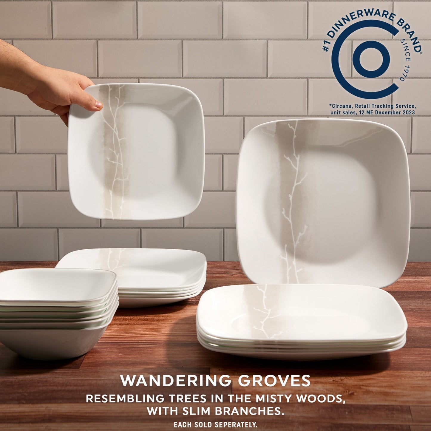 Corelle® Square Wandering Grove 10.5 Dinner Plate