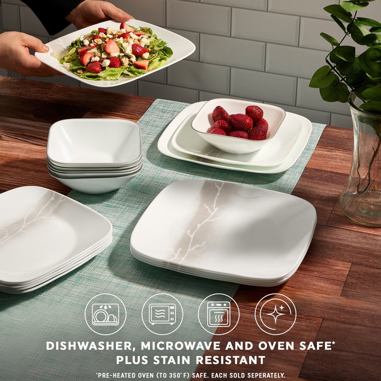 Corelle® Square Wandering Grove 10.5 Dinner Plate