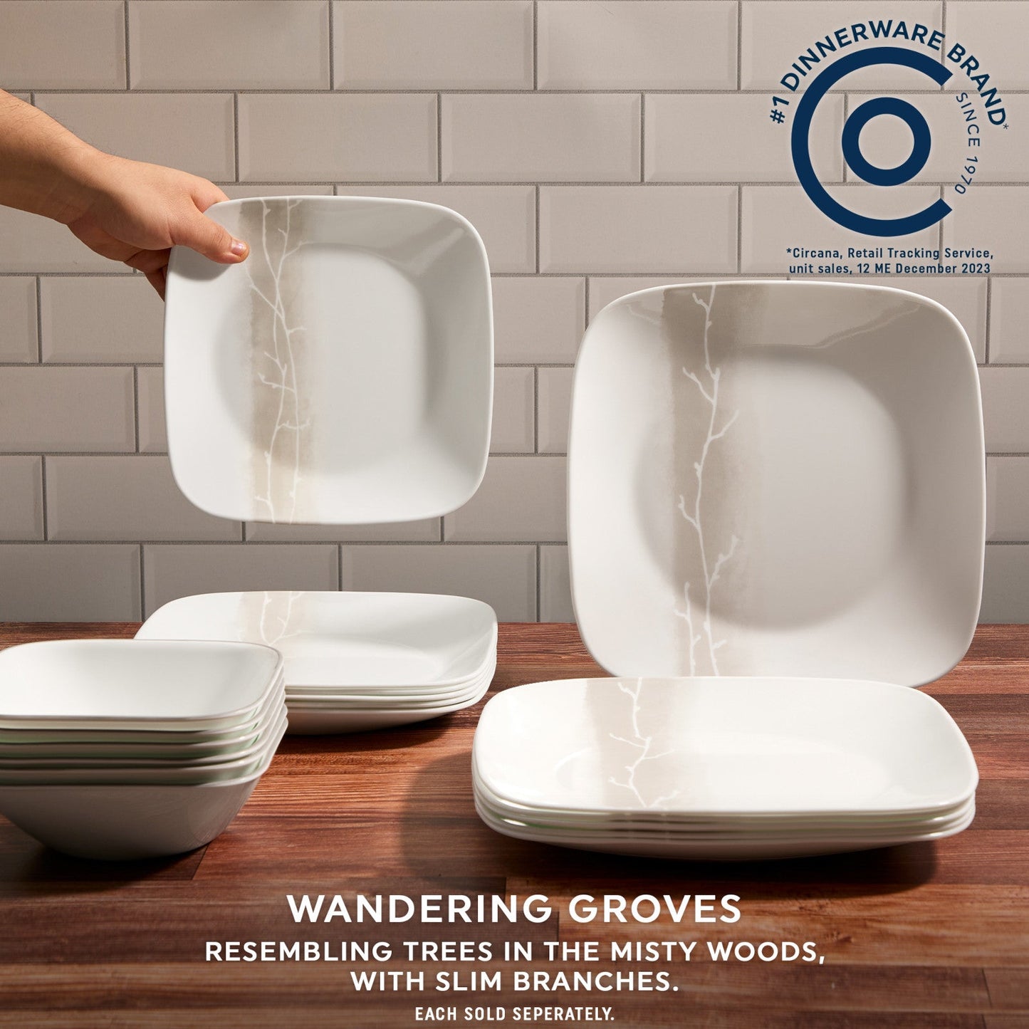 Corelle® Square Wandering Grove 9 Salad Plate
