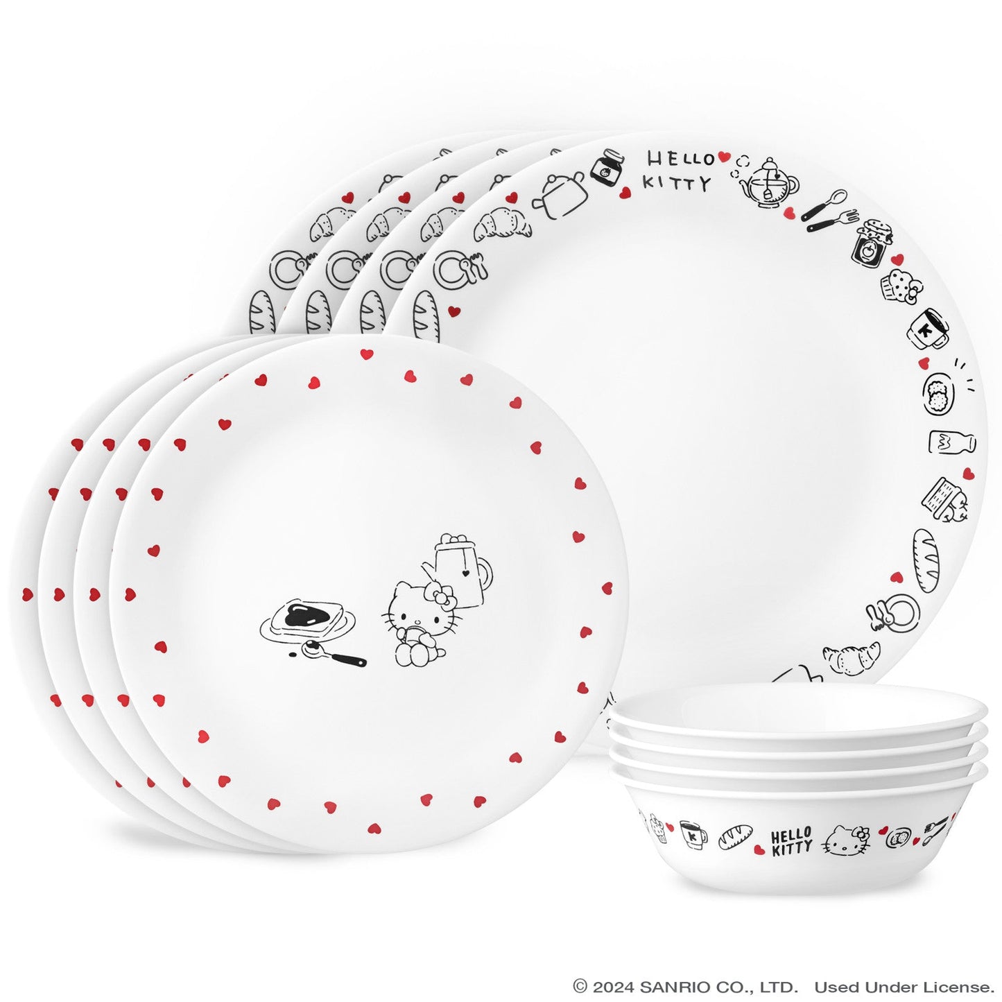 Corelle® Hello Kitty®, Very Delicious 12-piece Dinnerware Set, Service for 4