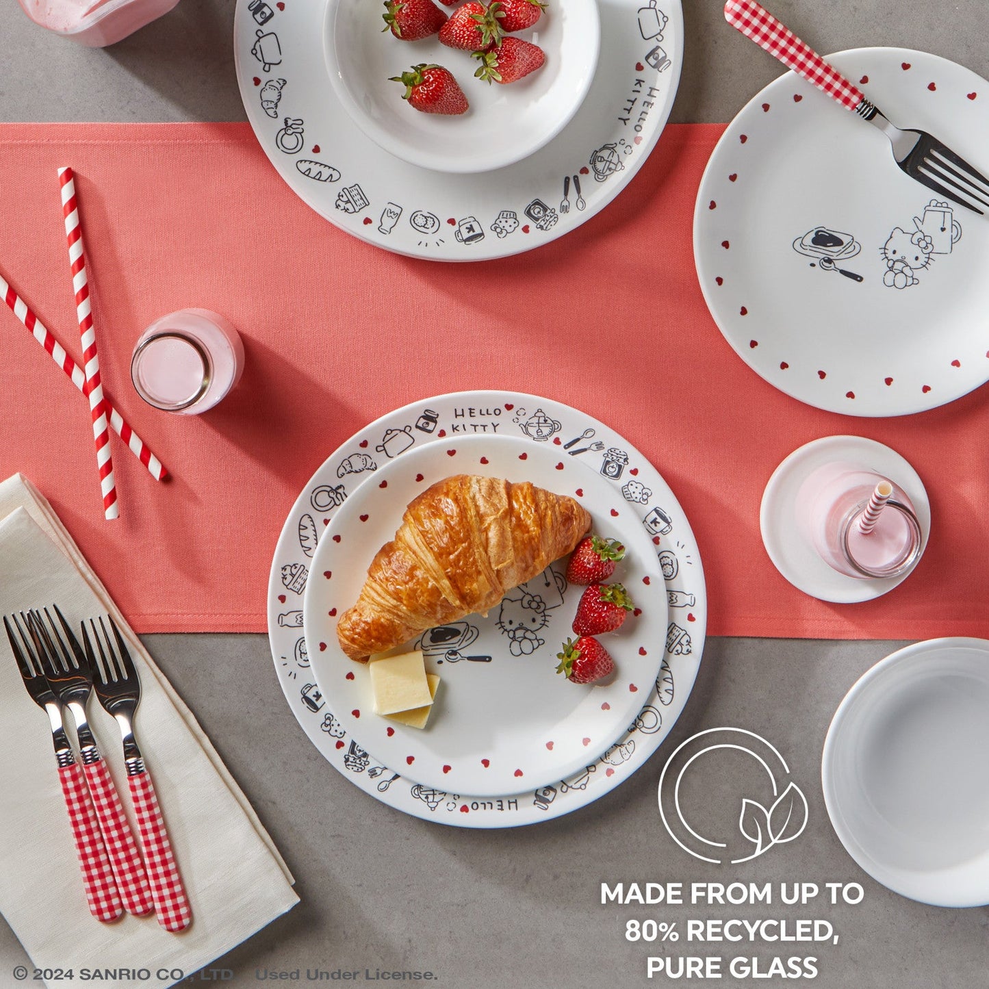 Corelle® Hello Kitty®, Very Delicious 12-piece Dinnerware Set, Service for 4