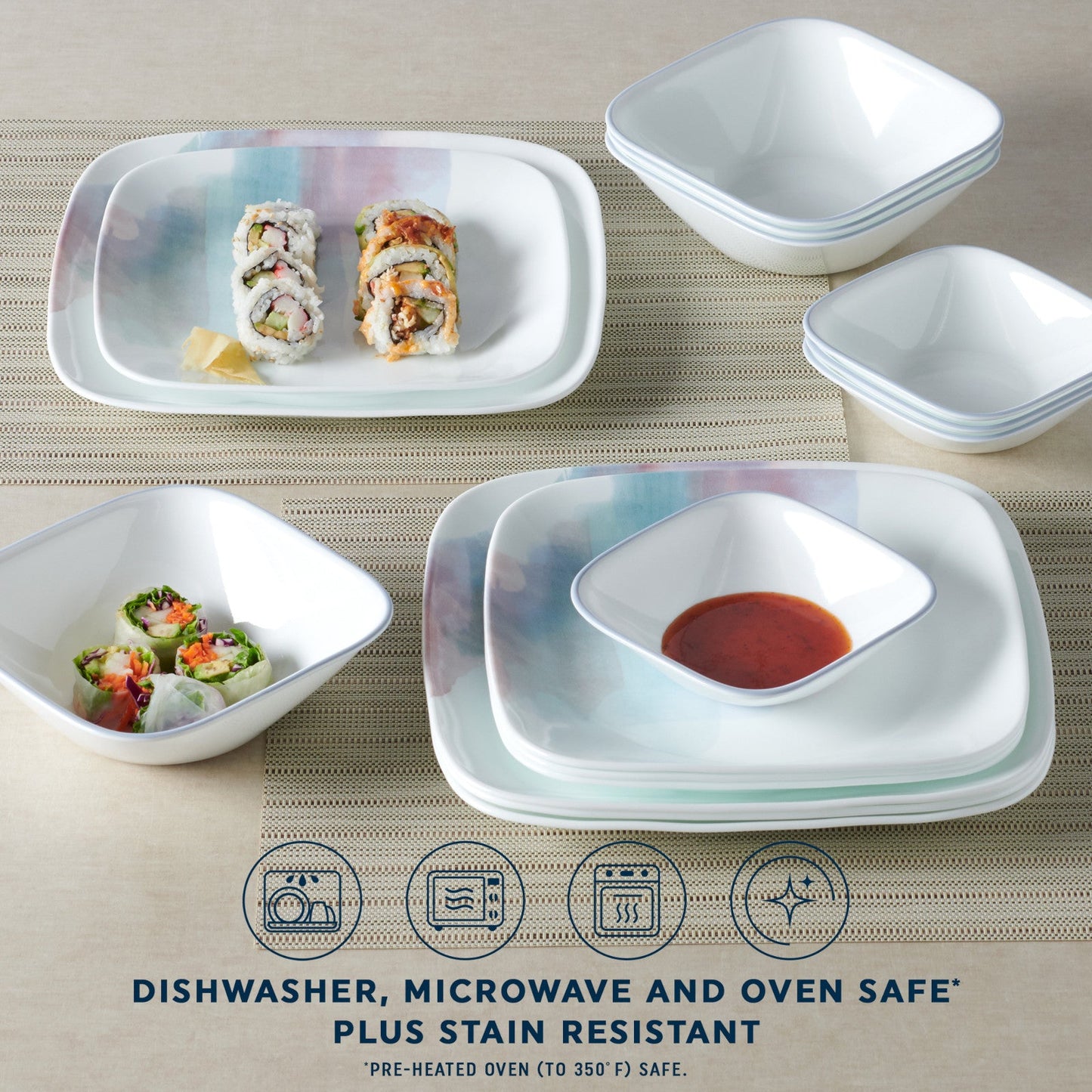 Corelle® Aquarello 16-piece Dinnerware Set, Service for 4