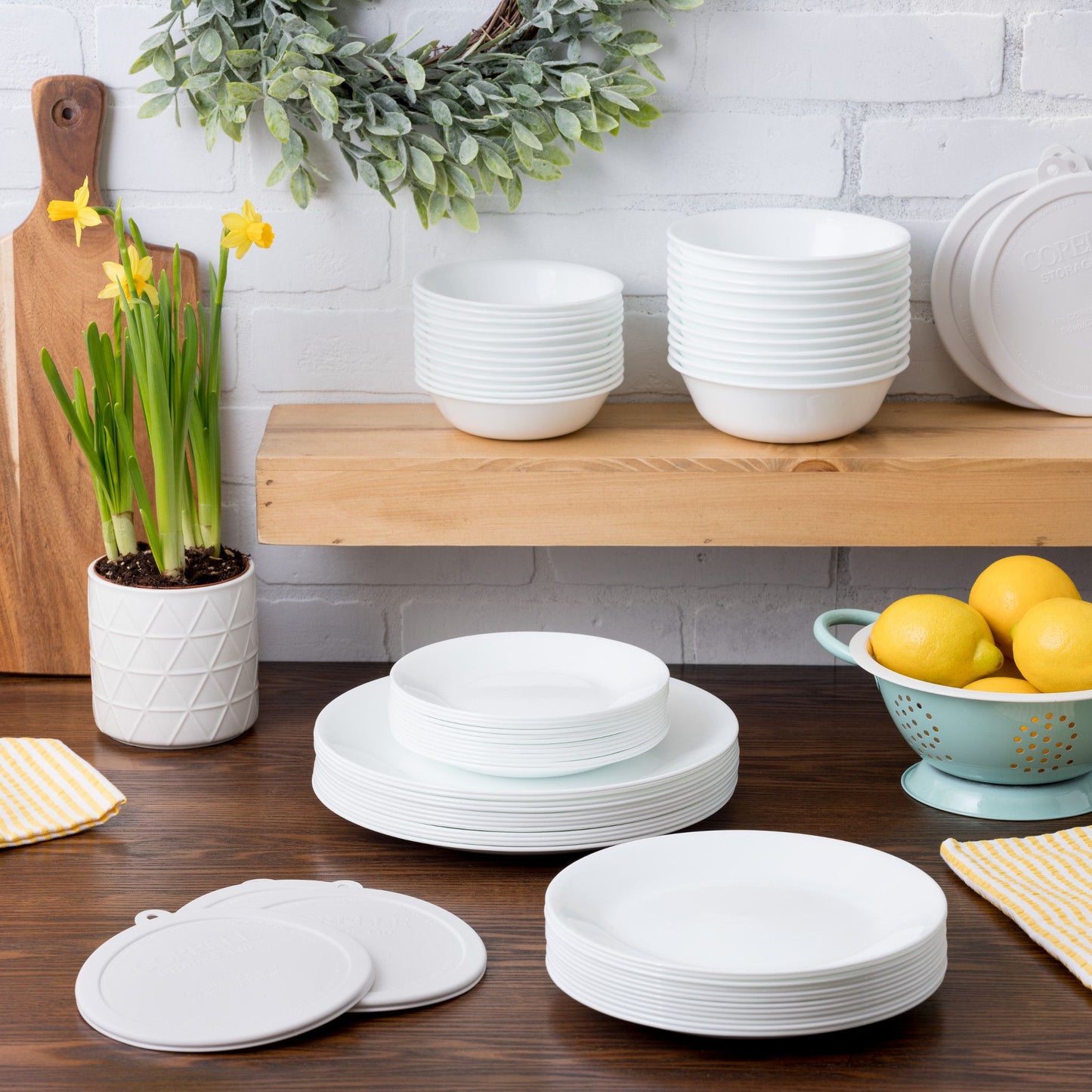 Corelle® Winter Frost White 66-piece Dinnerware Set, Service for 12