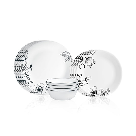 Corelle® Floral Noir 12-piece Dinnerware Set, Service for 4