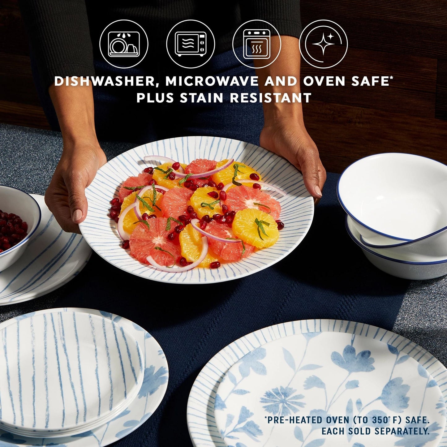 Corelle® Botanical Stripes 10.25 Dinner Plate, 6 pack
