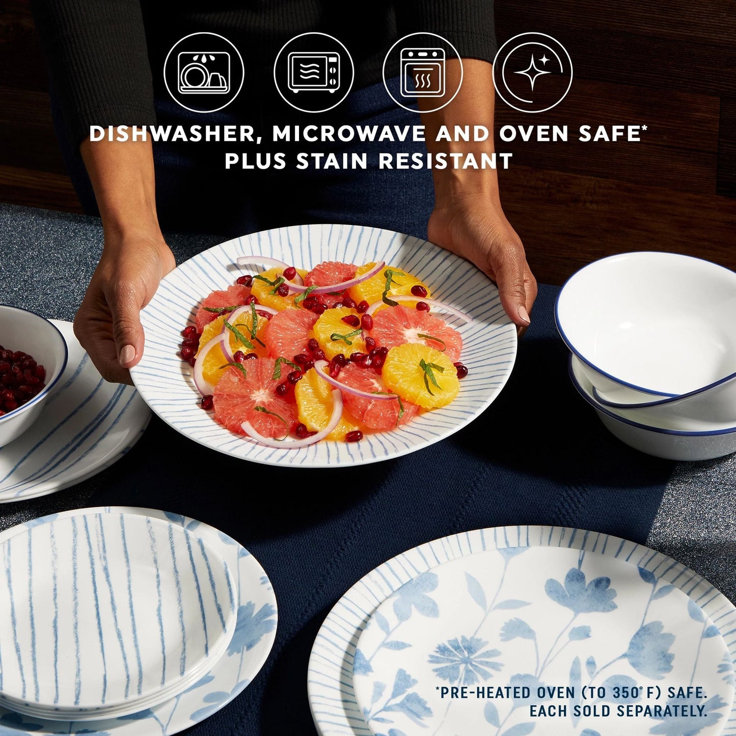 Corelle® Botanical Stripes 8.5 Salad Plates, 6 Pack