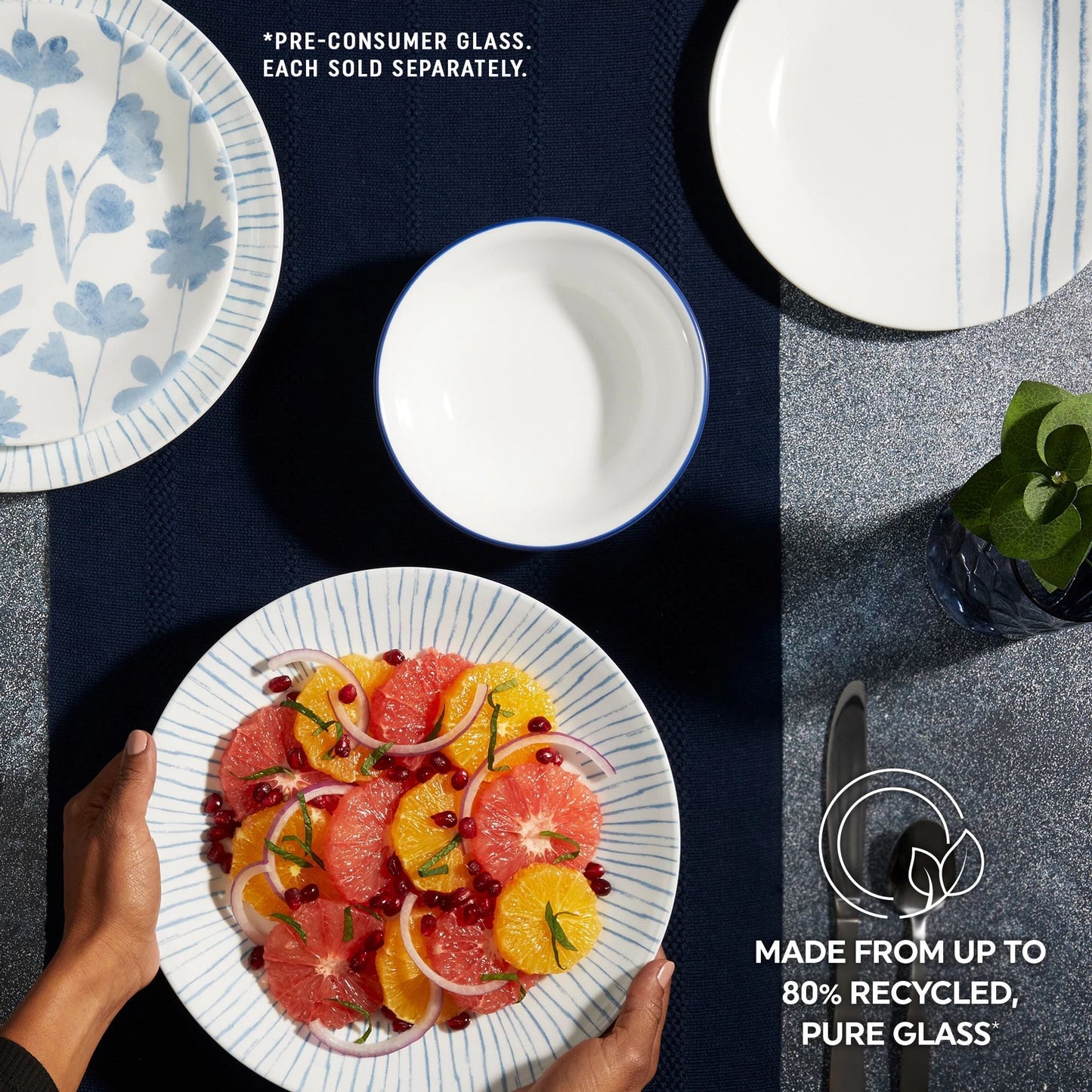 Corelle® Botanical Stripes 8.5 Salad Plates, 6 Pack