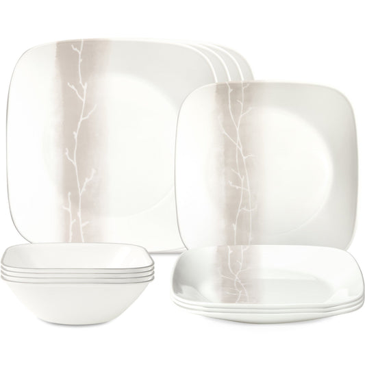 Corelle® Square Wandering Grove 12-piece Dinnerware Set, Service for 4