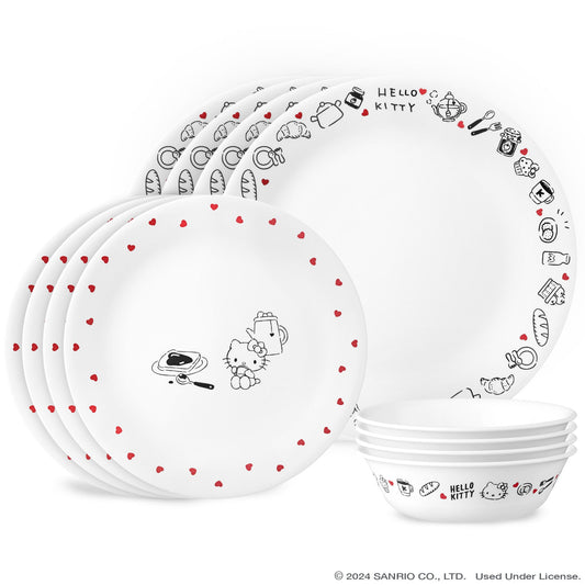 Corelle® Hello Kitty®, Very Delicious 12-piece Dinnerware Set, Service for 4